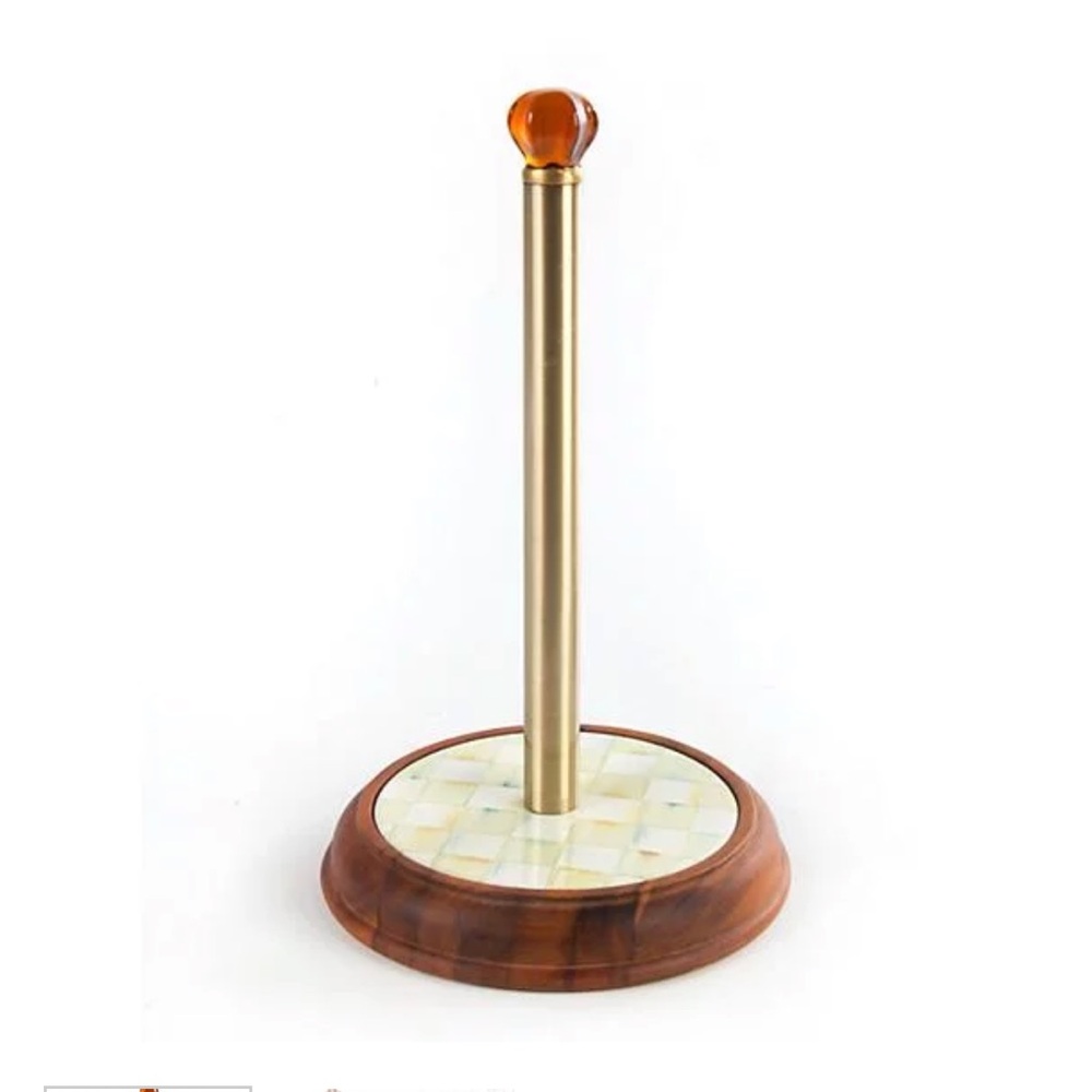 Elegant Brown and Gold Paper Towel Holder